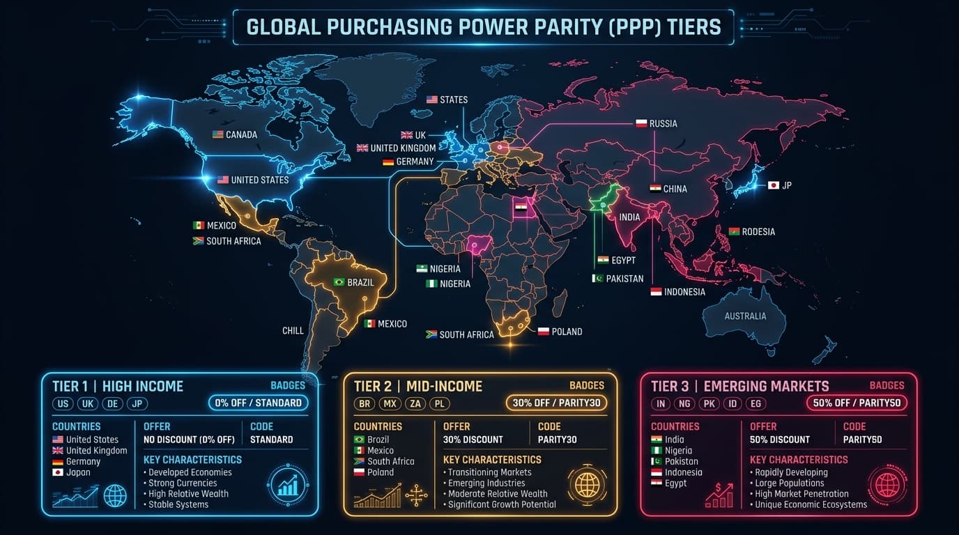 Global Purchasing Power Parity Tiers Map